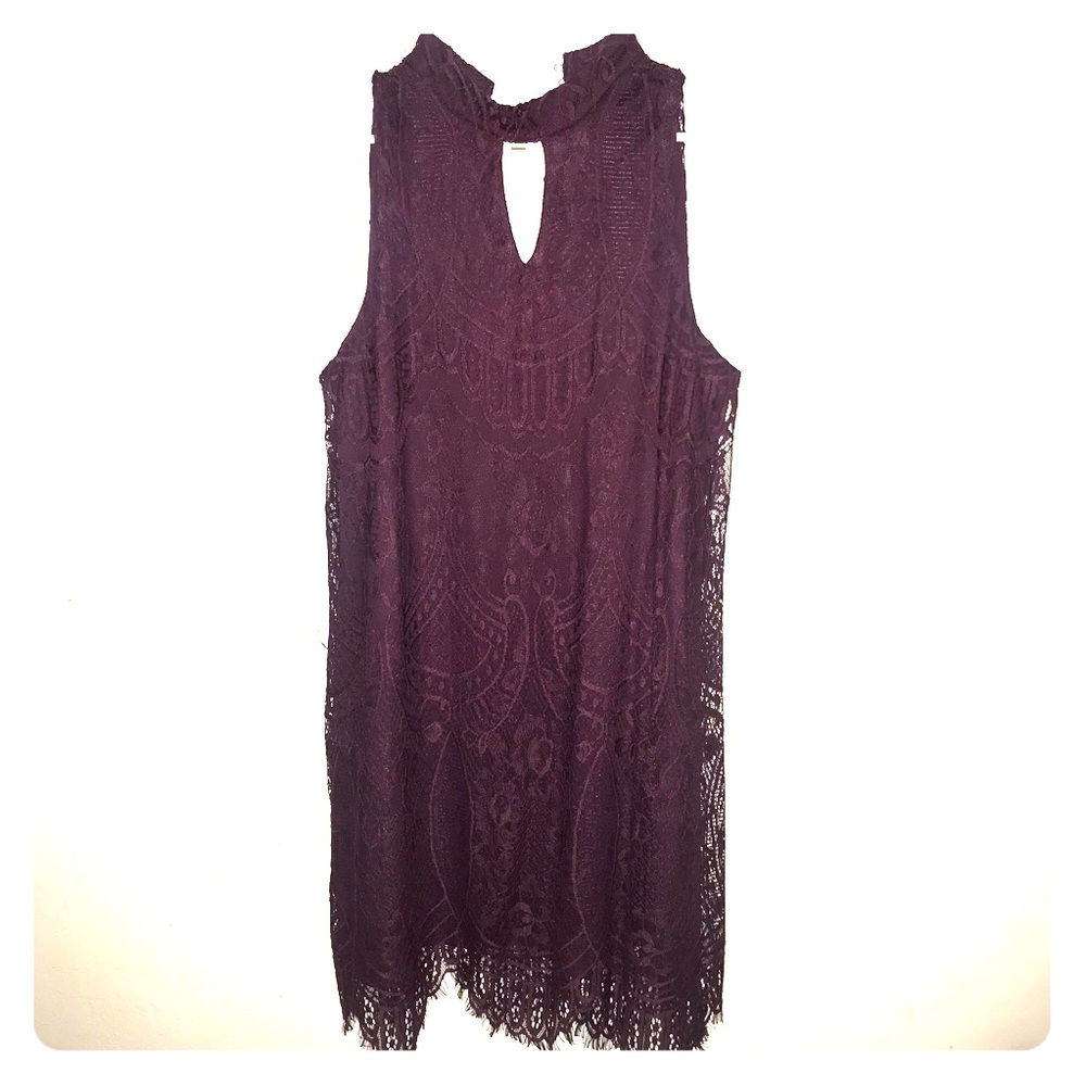 Dark Purple Lace Dress